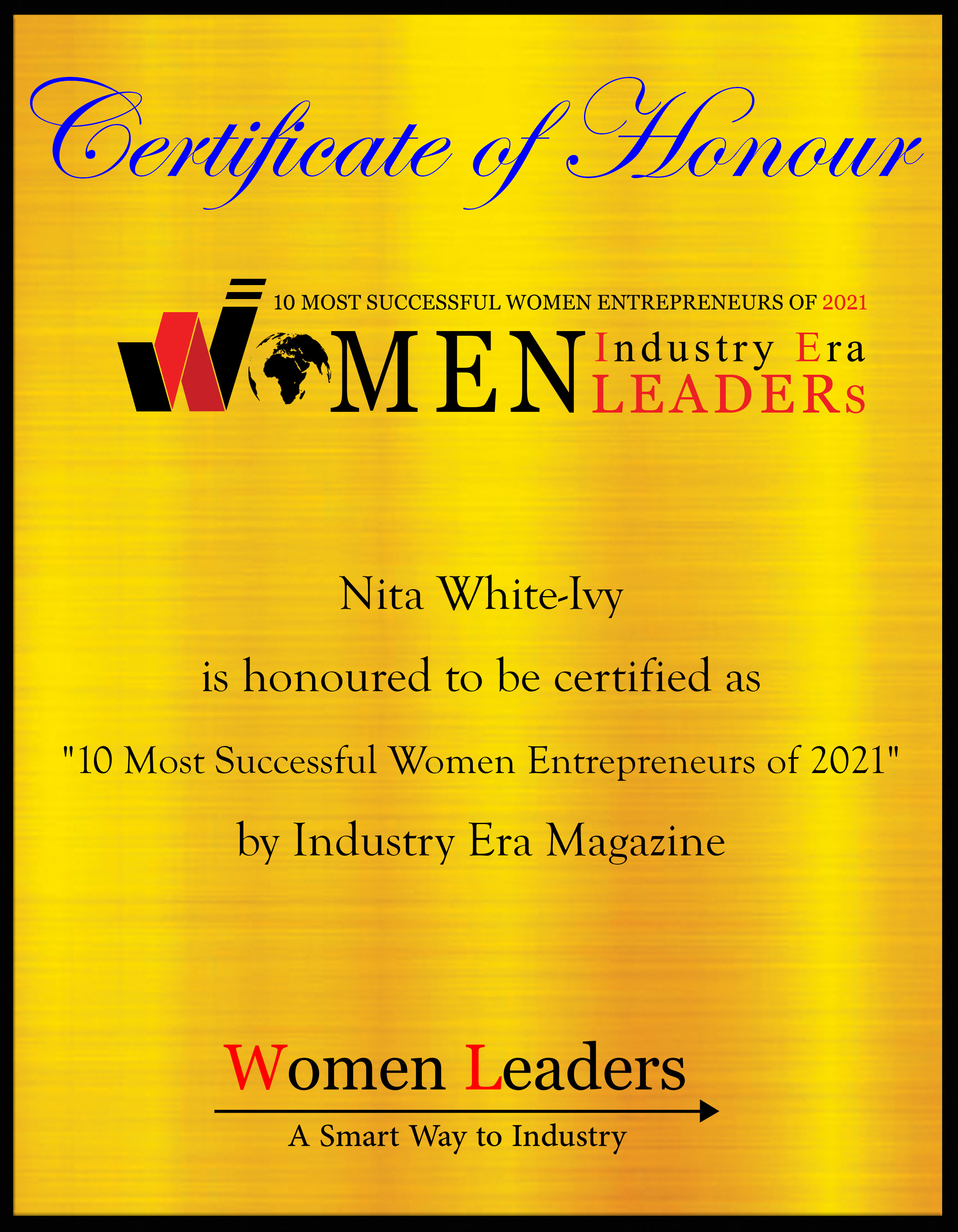 Nita White-Ivy, CHRO of BlackBerry, Most Successful Women Entrepreneurs of 2021