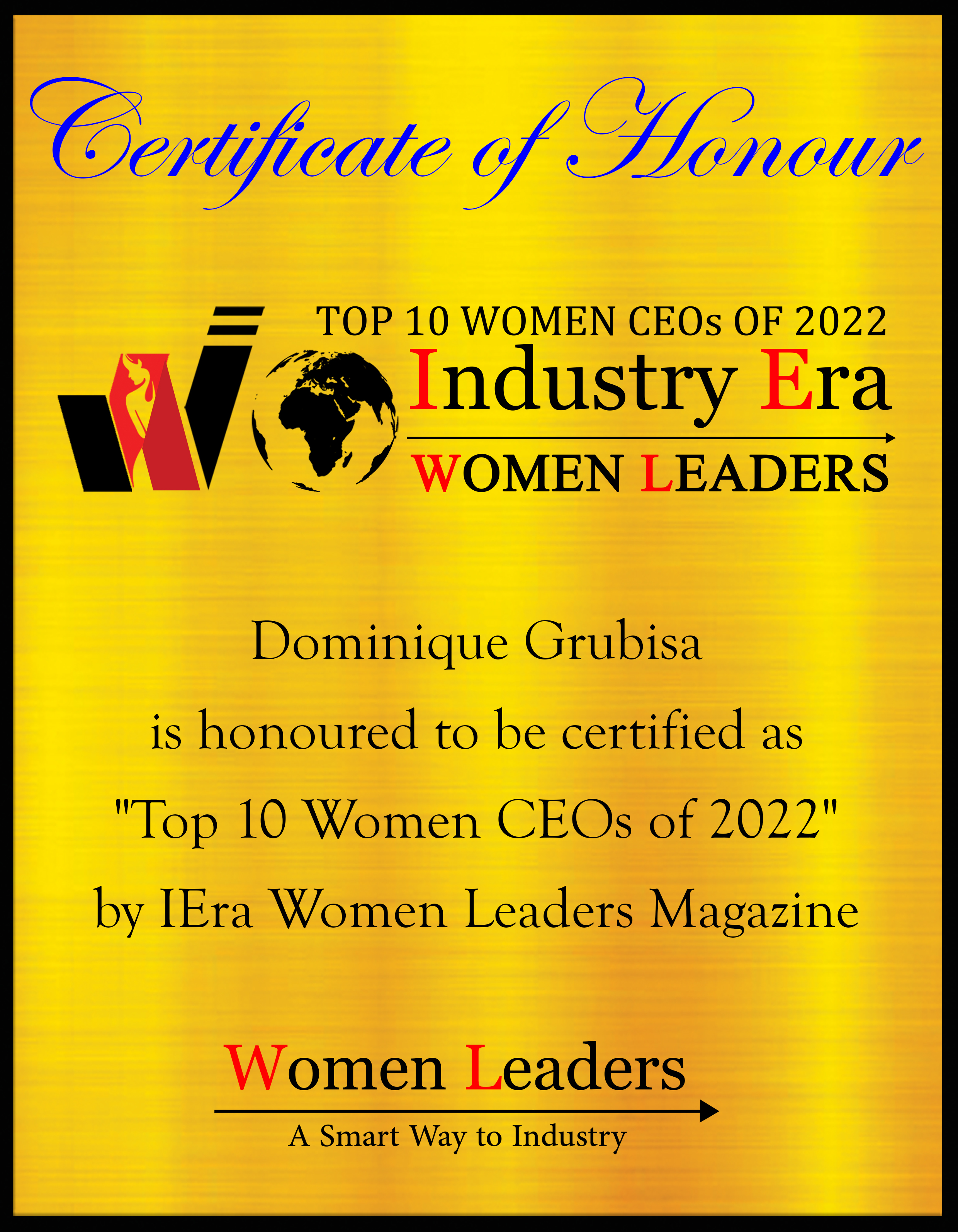 Dominique Grubisa, CEO & Founder of DG Institute, Top 10 Women CEOs of 2022