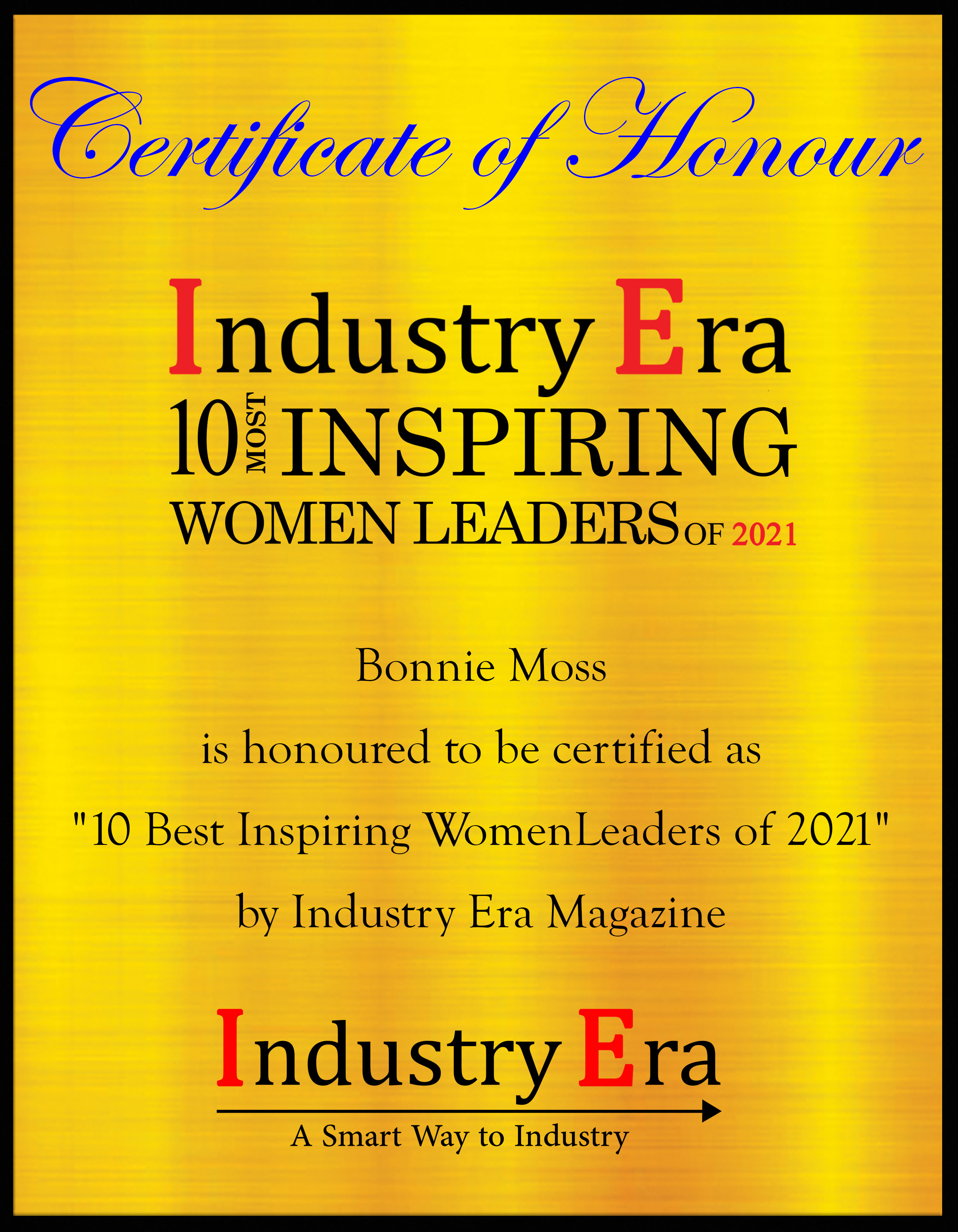 Bonnie Moss President of MBCO Engineering, Best Inspiring WomenLeaders of 2021