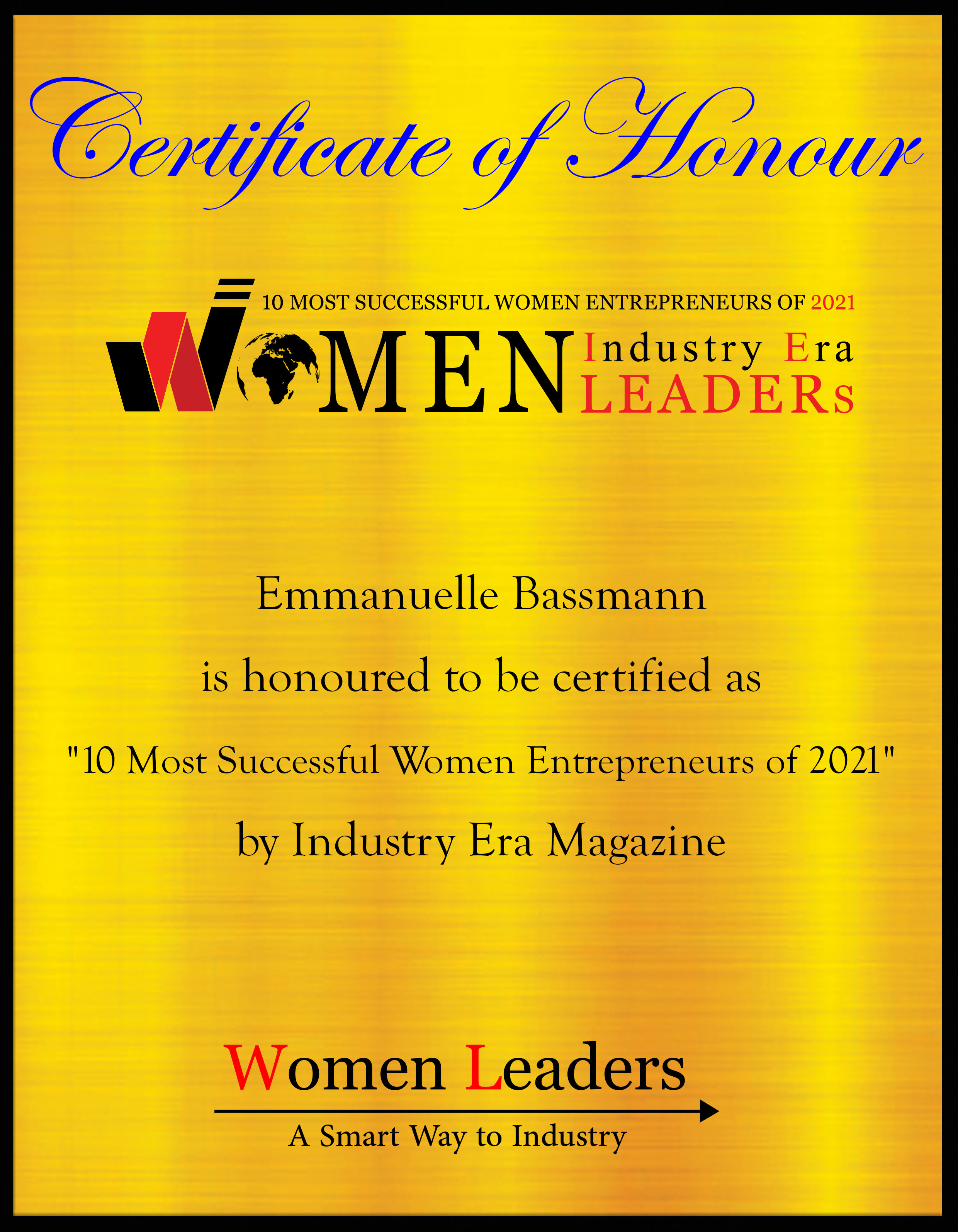 Emmanuelle Bassmann, Founder & Managing Director of In-Trend, Most Successful Women Entrepreneurs of 2021