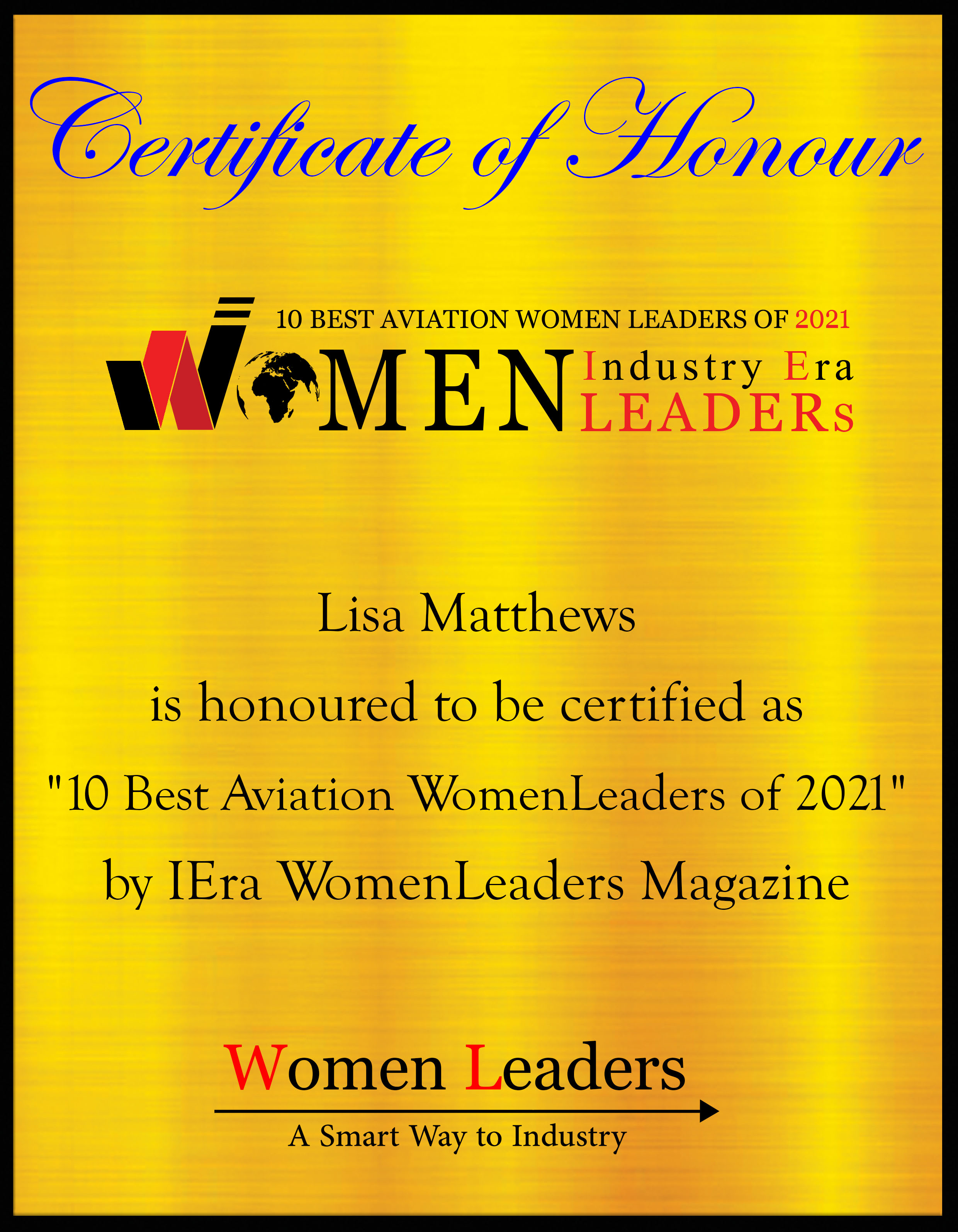 Lisa Matthews Director of New Business Development Visionary Training Resources, Most Aviation WomenLeaders of 2021