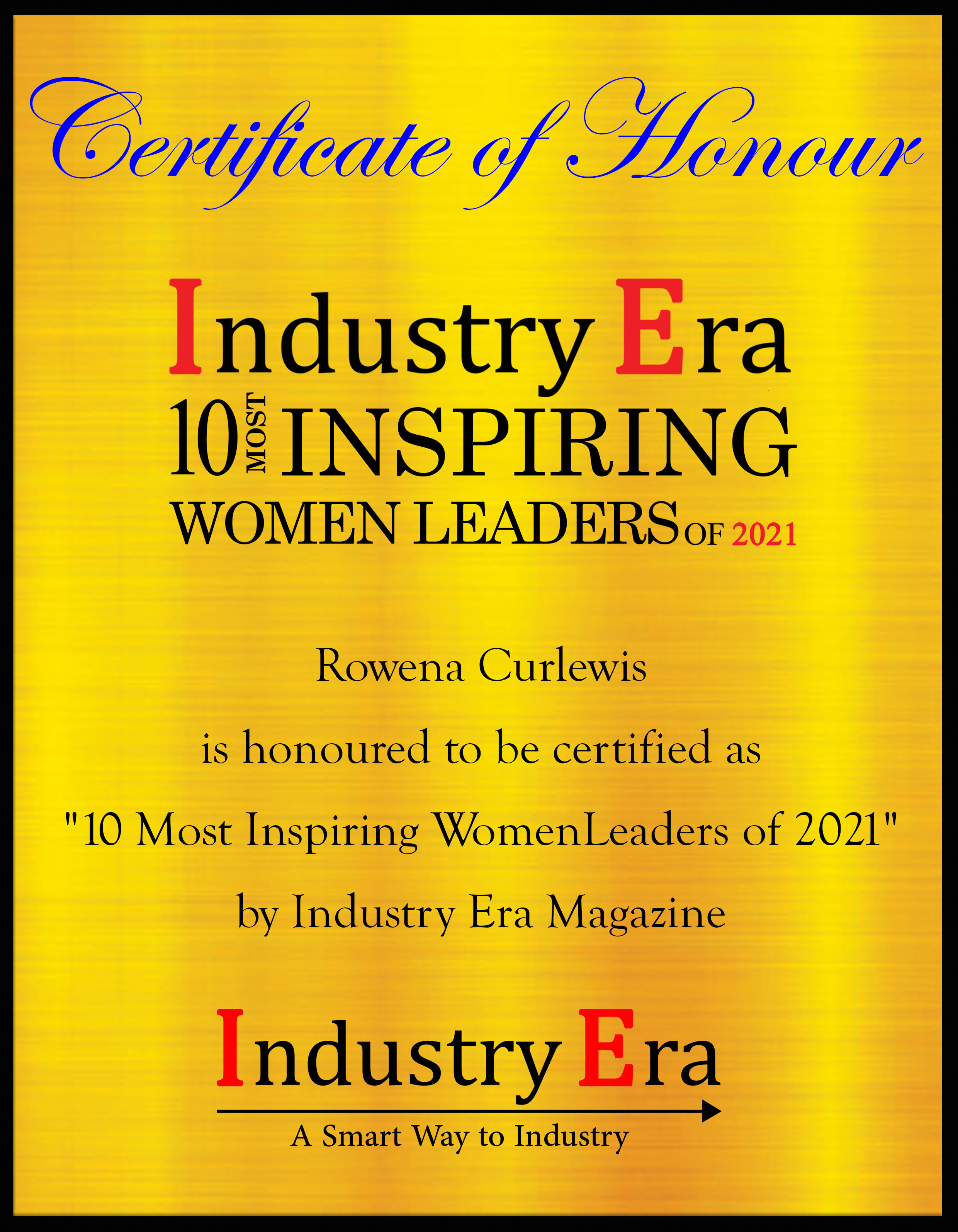 Rowena Curlewis CEO & co-founder of Denomination, Most Inspiring WomenLeaders of 2021