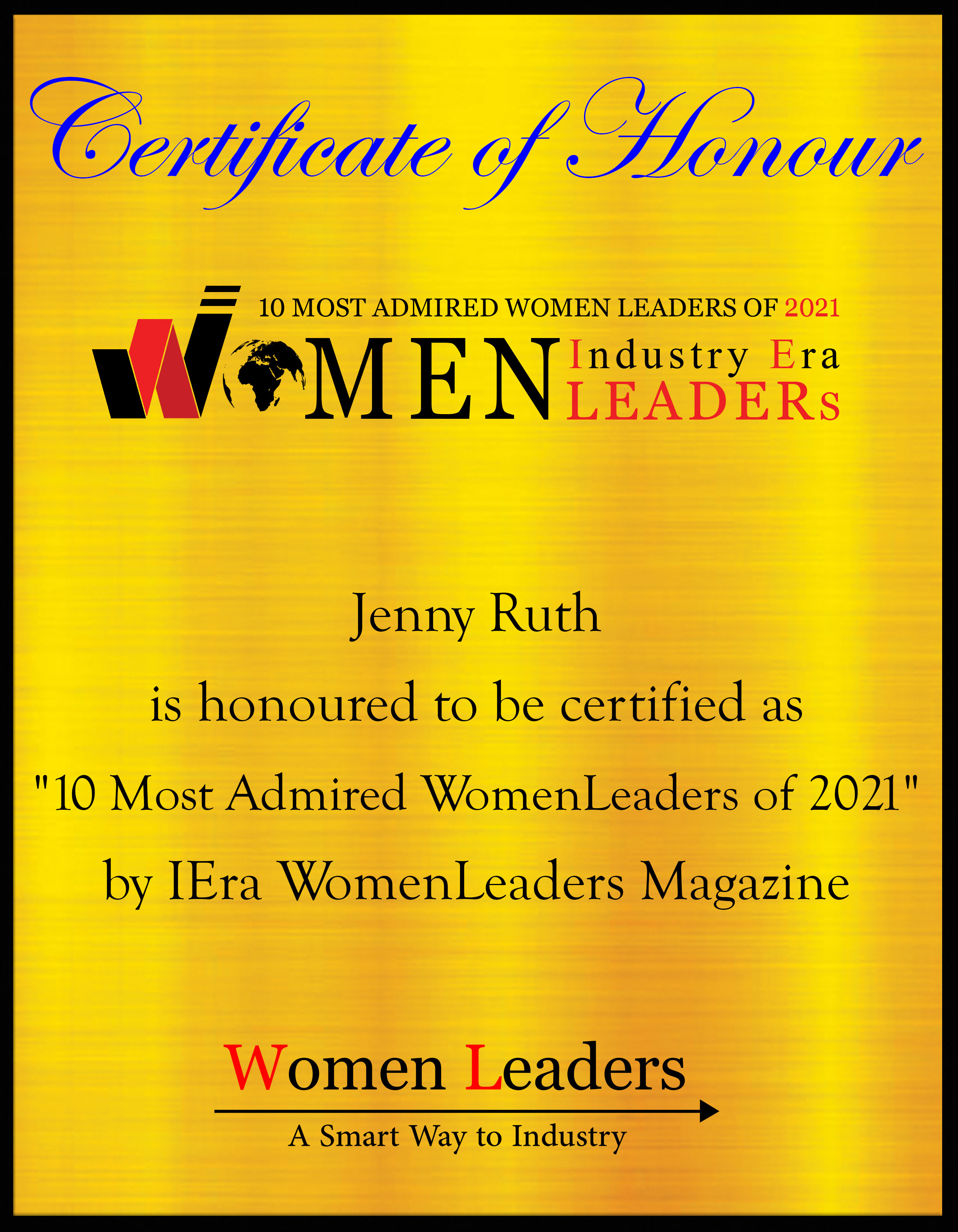 Jenny Ruth, CEO Of Emergency Construction Group, Most Admired WomenLeaders of 2021