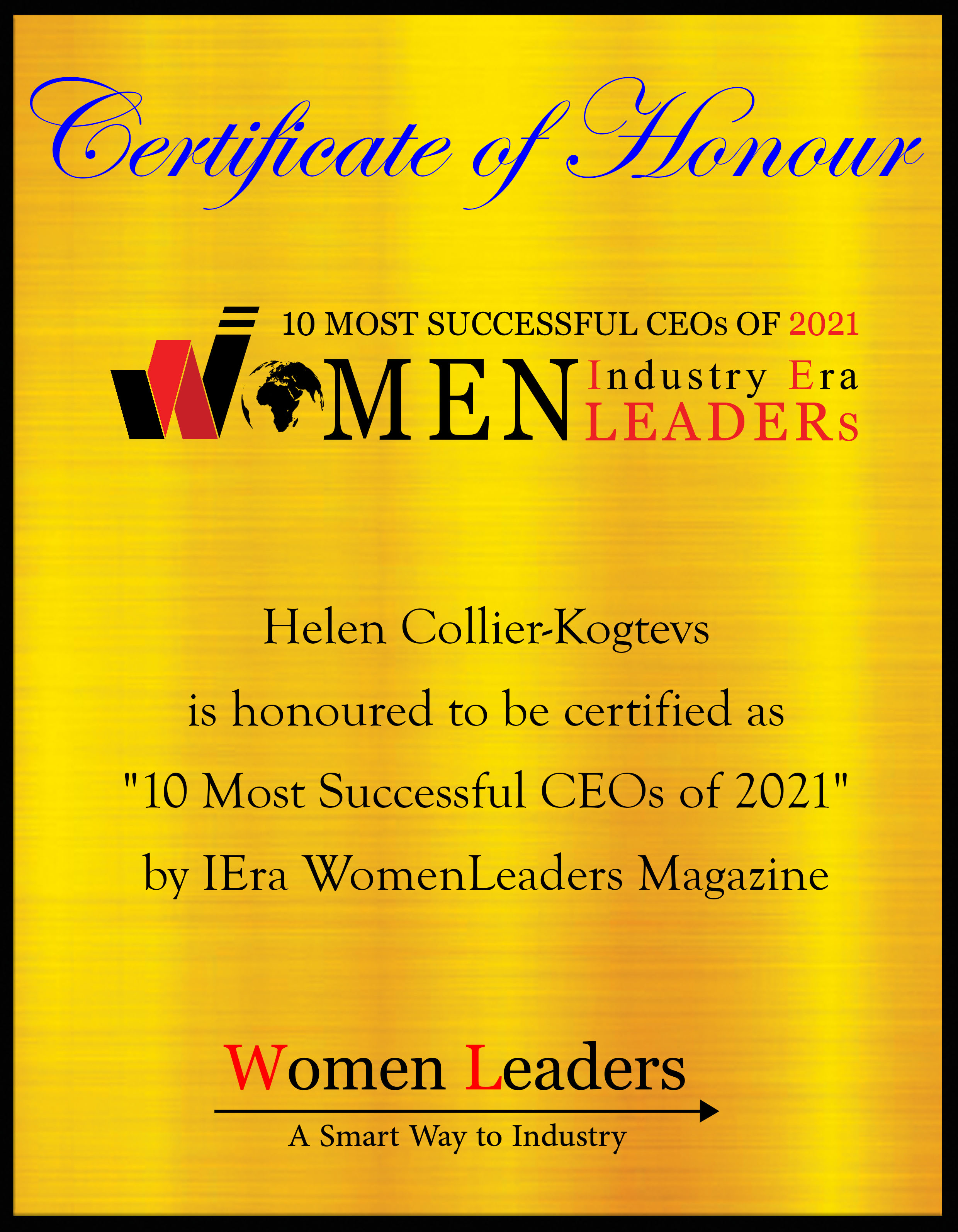 Helen Collier-Kogtevs, Founder and CEO at eLINK Finance, Best Successful CEOs of 2021