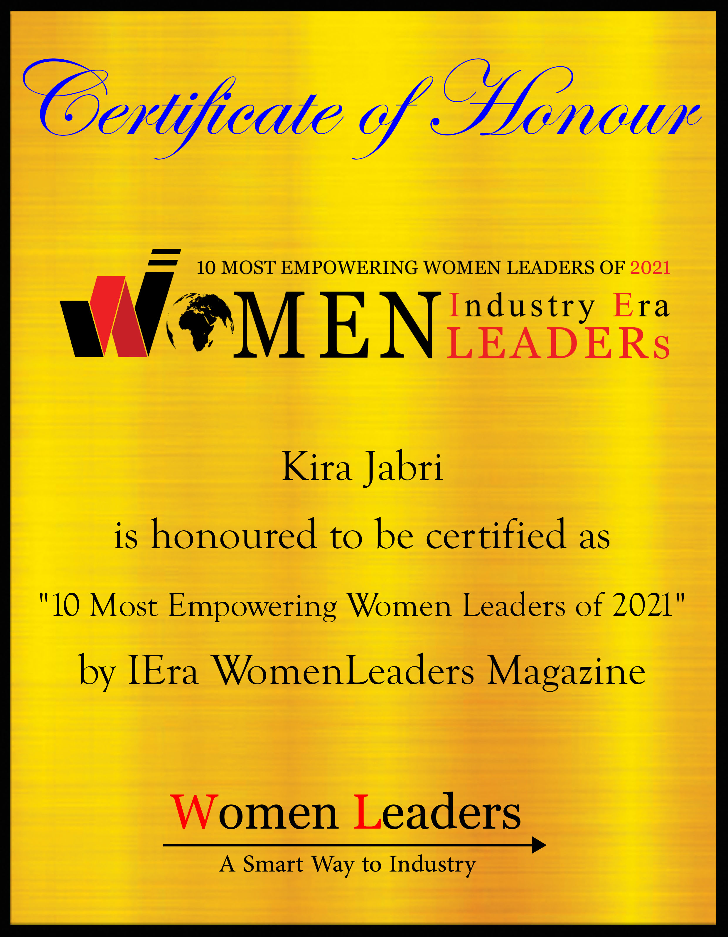 Kira Jabri, COO of EMMA International, Most Empowering Women Leaders of 2021