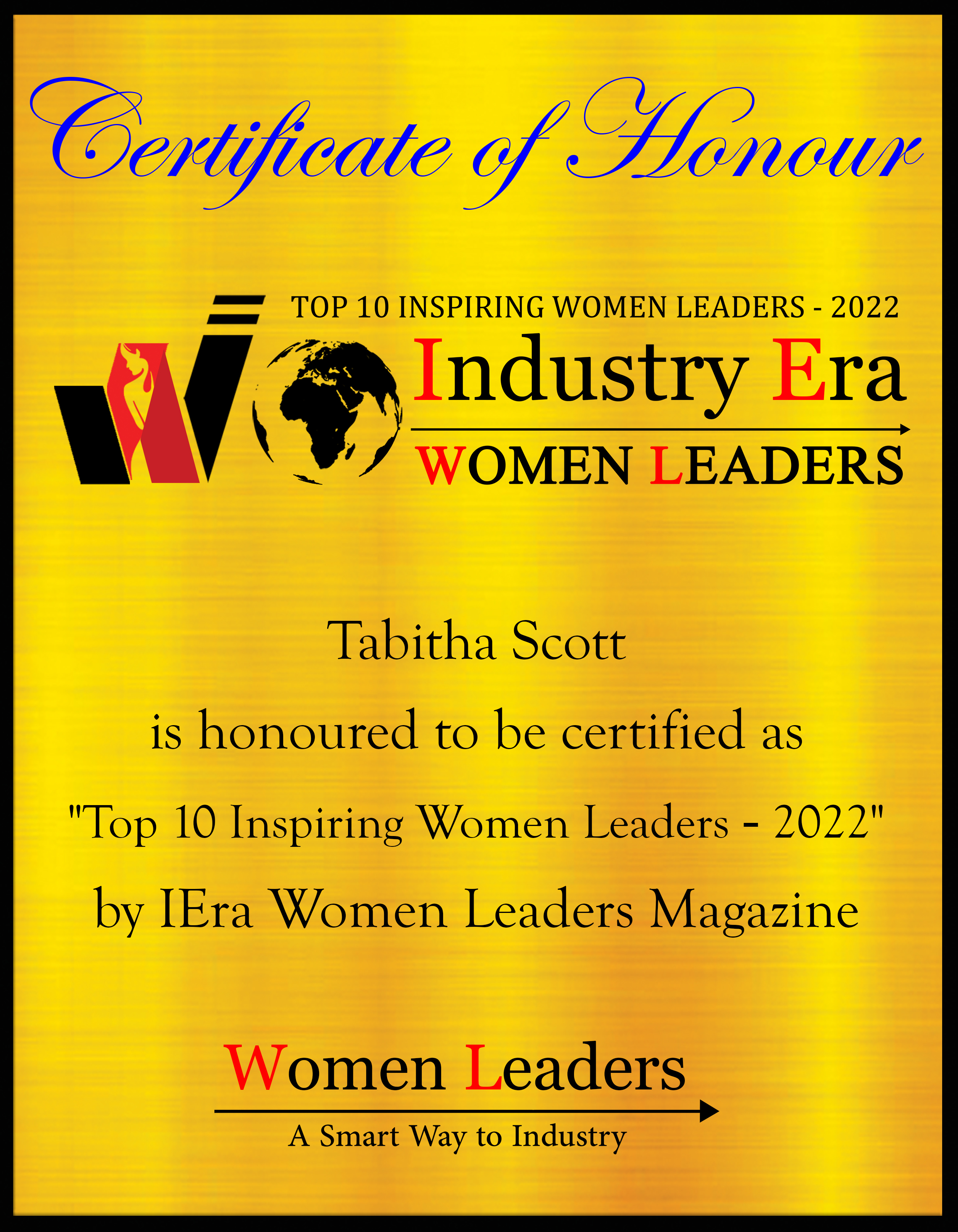 Tabitha Scott, CEM, CDSM, CHTP, Partner of Epic Pivot, Top 10 Inspiring Women Leaders of 2022