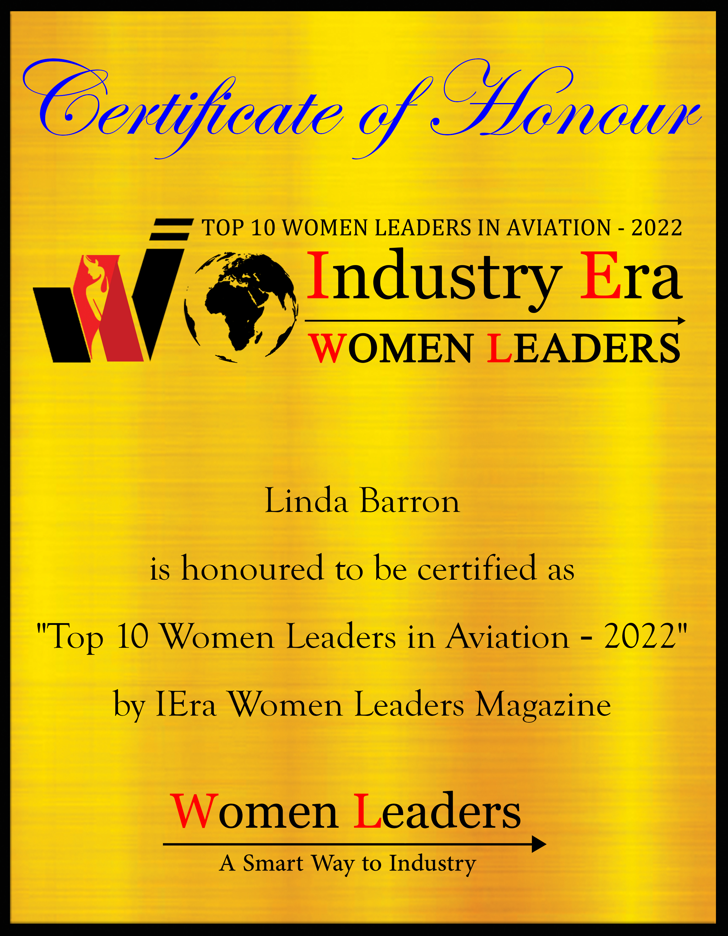 Linda Barron, CEO at The Irish Centre for Business Excellence, Top 10 Women Leaders in Aviation of 2022