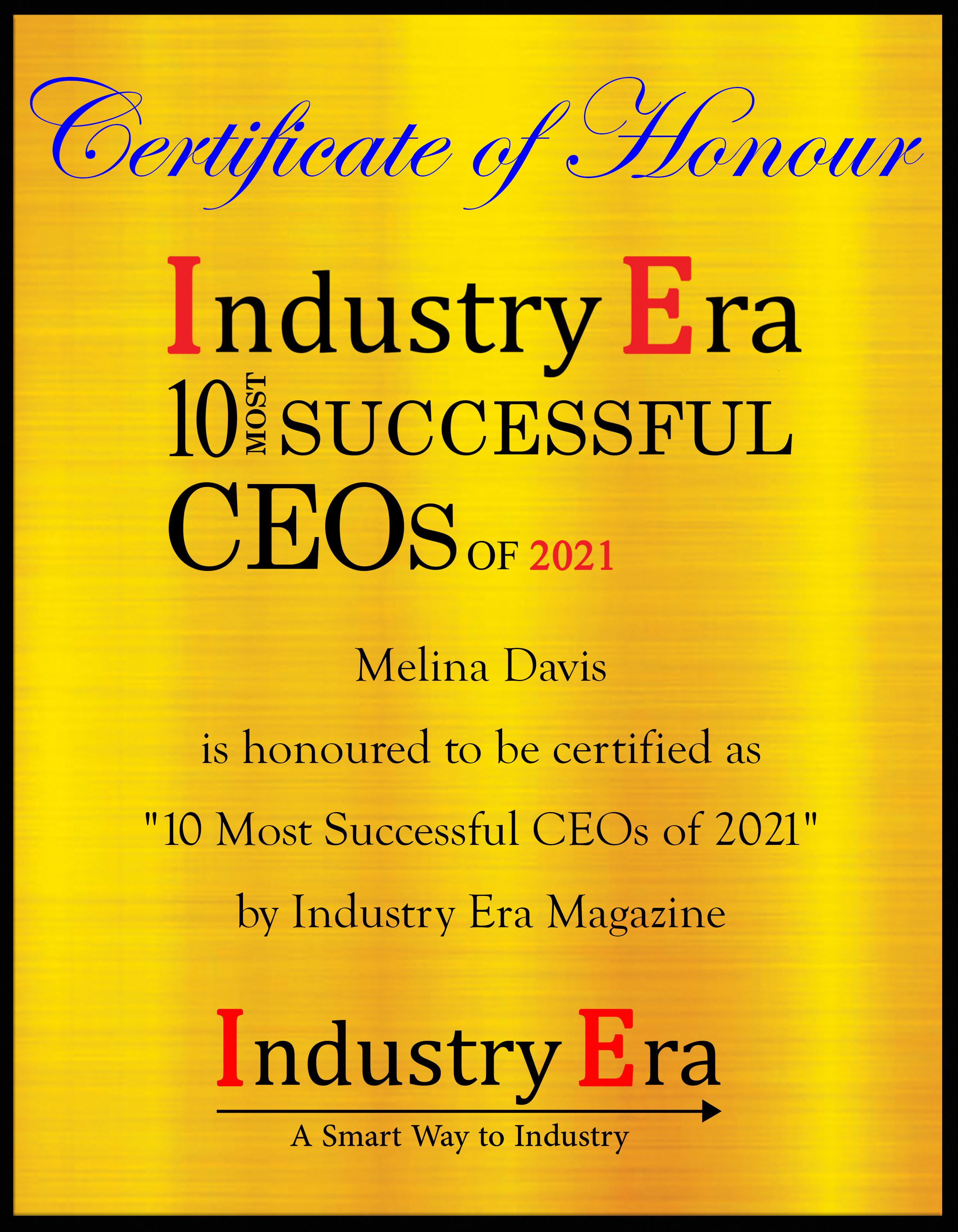 Melina Davis CEO & EVP of MSV, Most Successful CEOs of 2021