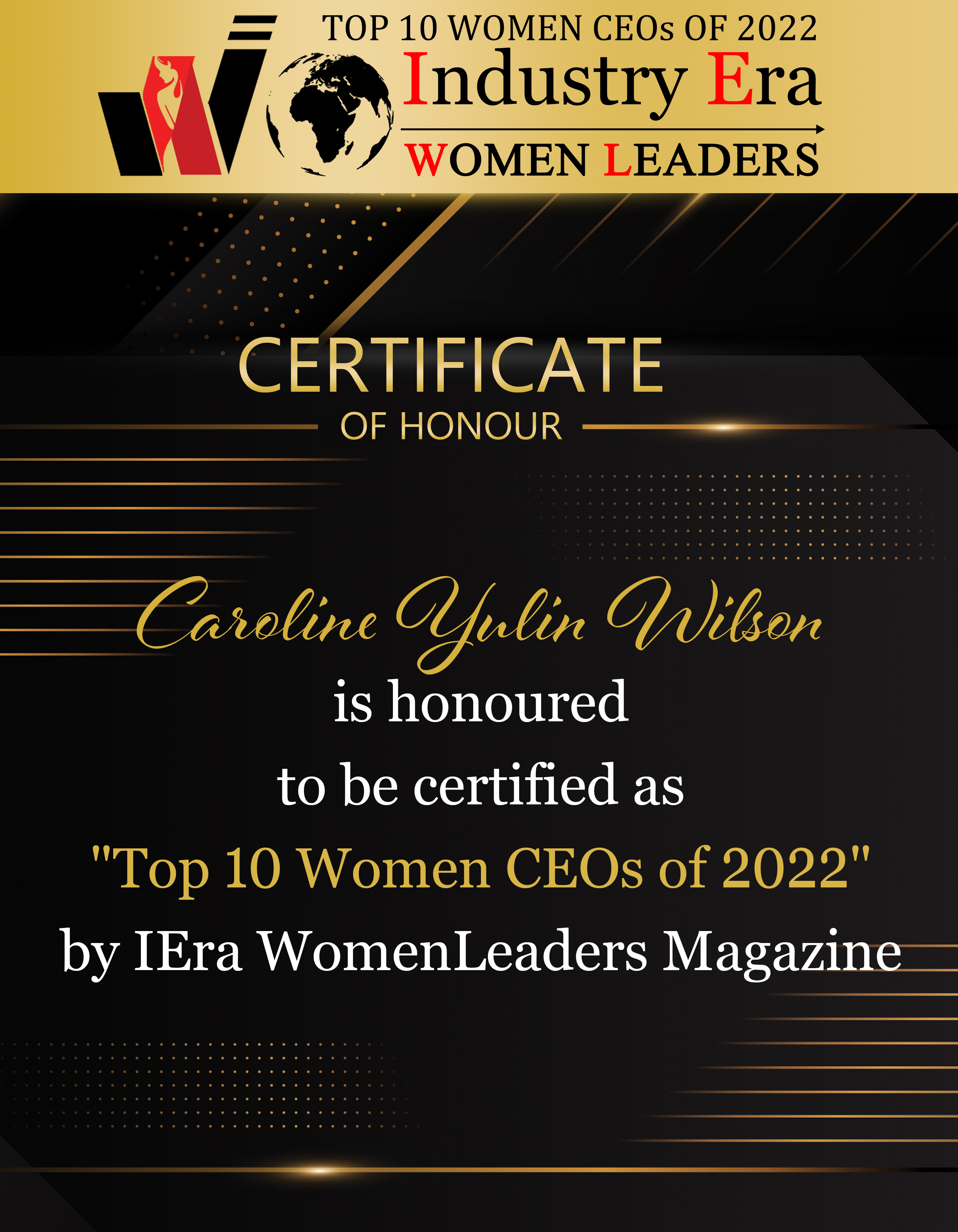 Caroline Yulin Wilson, Chief Executive Officer of Ruskin Properties Limited, Top 10 Women CEOs of 2022