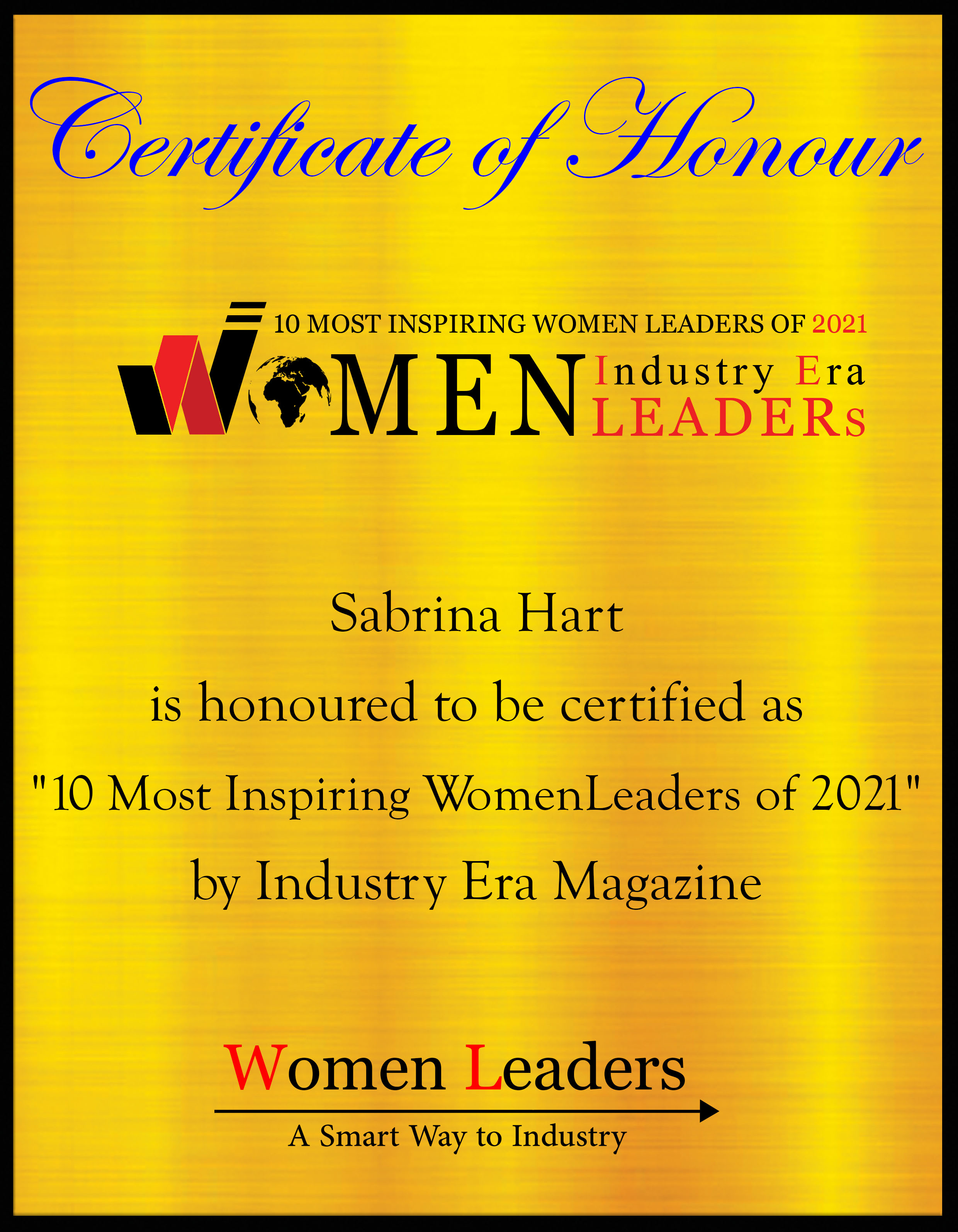 Sabrina Hart, Founder & CEO of S3 Marketing Solutions, Most Inspiring WomenLeaders of 2021