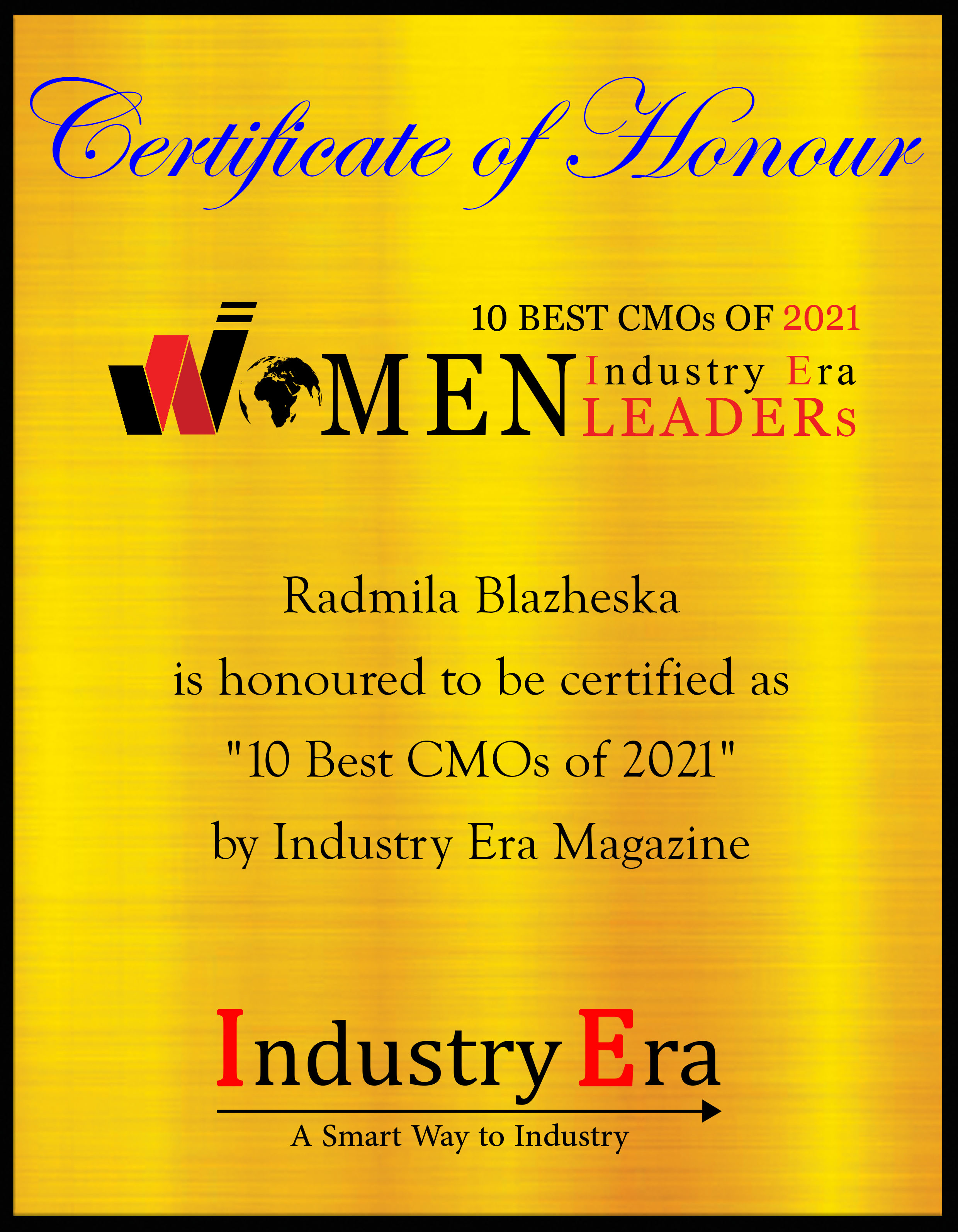 Radmila Blazheska, CMO of SecurityHQ, Best CMOs of 2021