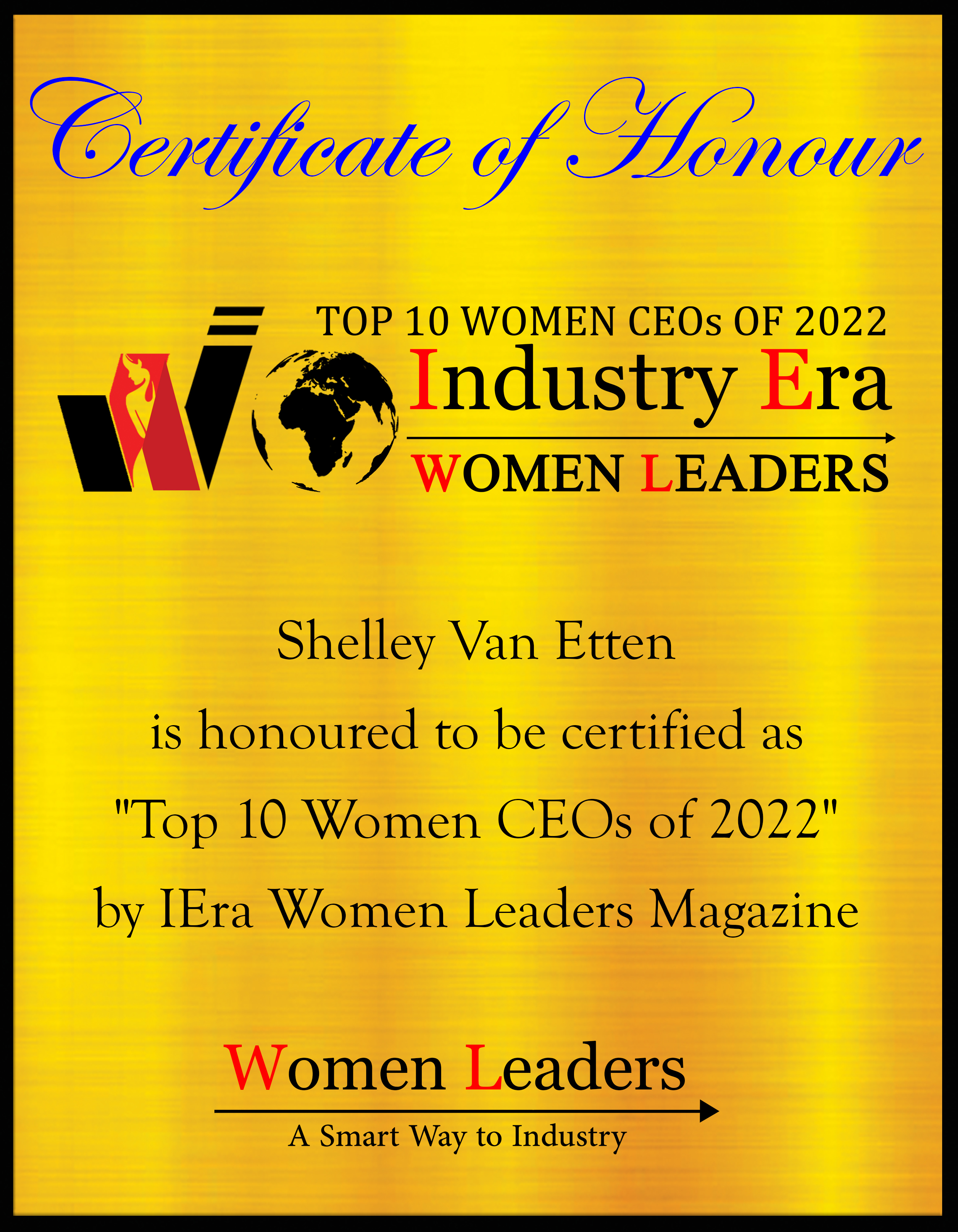 Shelley Van Etten, CEO of WLT Software Enterprises, Top 10 Women CEOs of 2022
