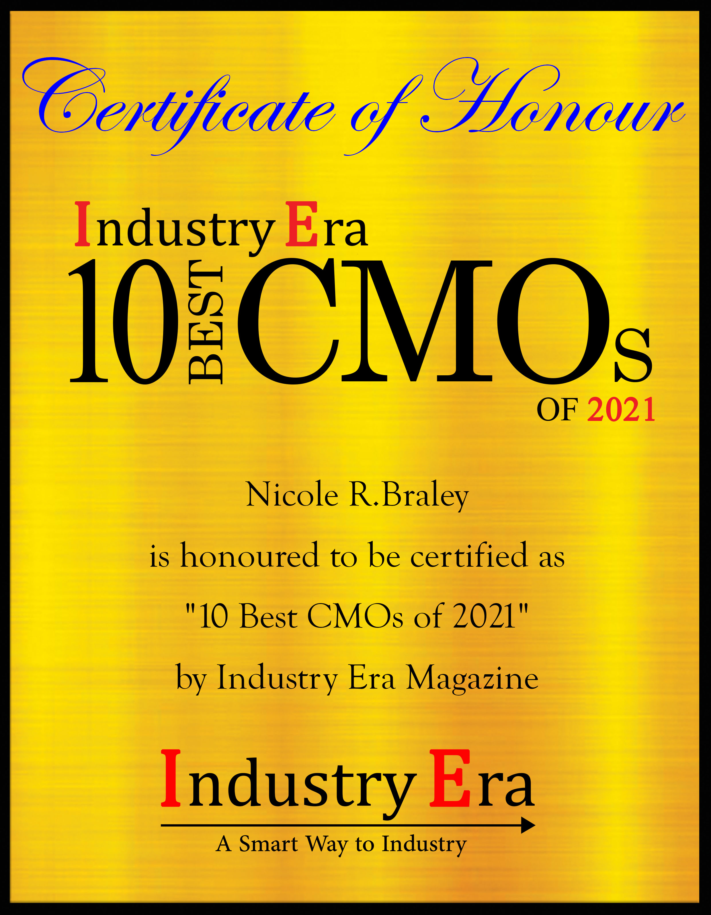 Nicole R.Braley CMO of Inception Fertility, Best CMOs of 2021